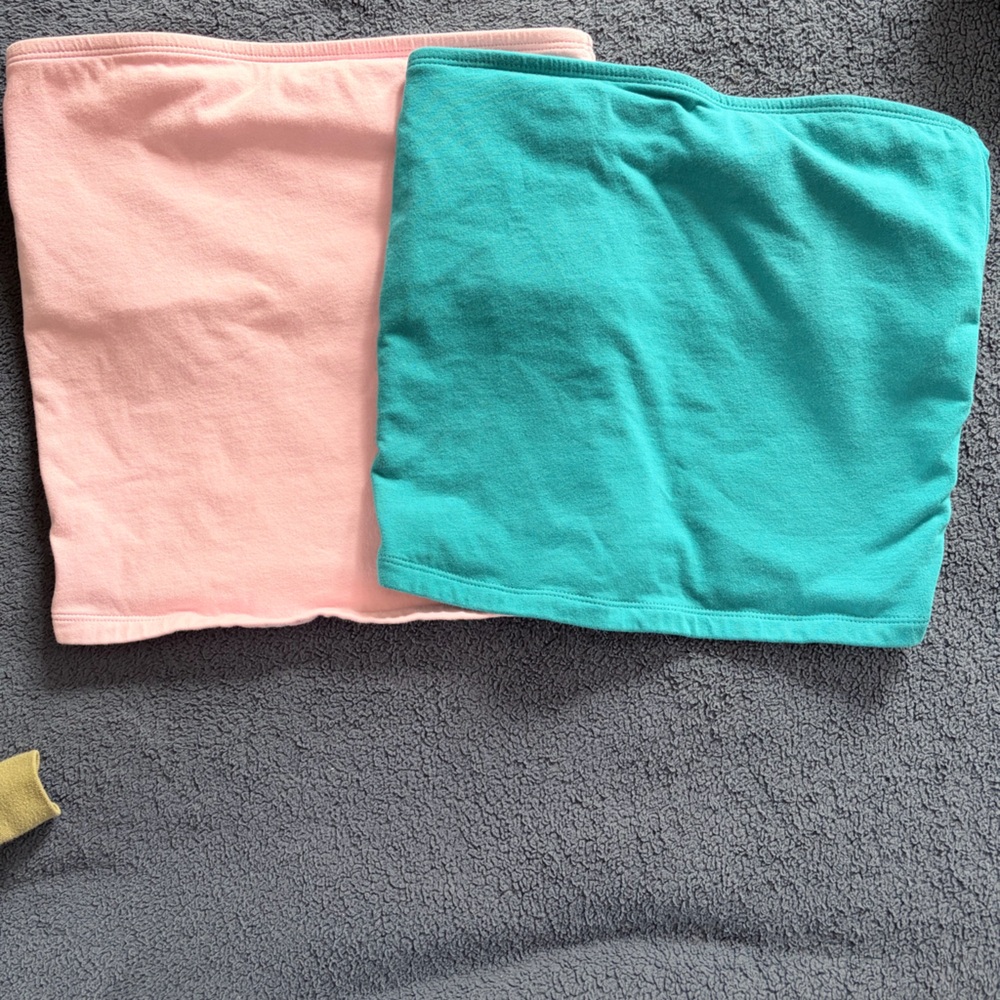 Old Navy Teal and Light Pink Tube Tops